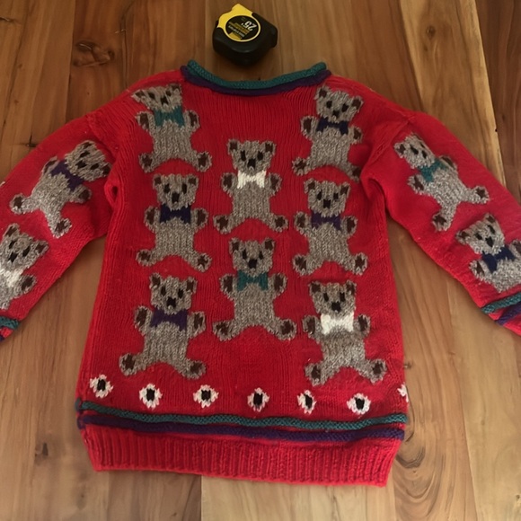 Made with Love by Mother Vintage Wool Teddy Bear Chunky Sweater size small - Picture 7 of 8